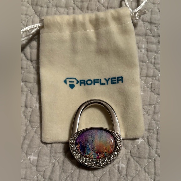 roflyer Accessories - Silver and Multicolor Crystal Purse or Bag Hook